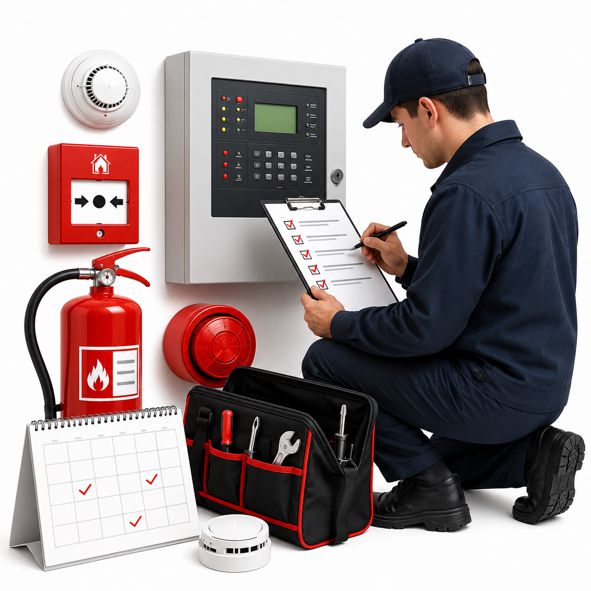 Scheduled maintenance of fire safety systems